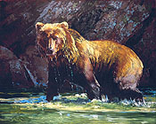 "Bare Naked Lady" (grizzly bear), signed limited edition print - $110