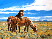 "Wyoming Wild" (wild horses), signed limited edition print - $110